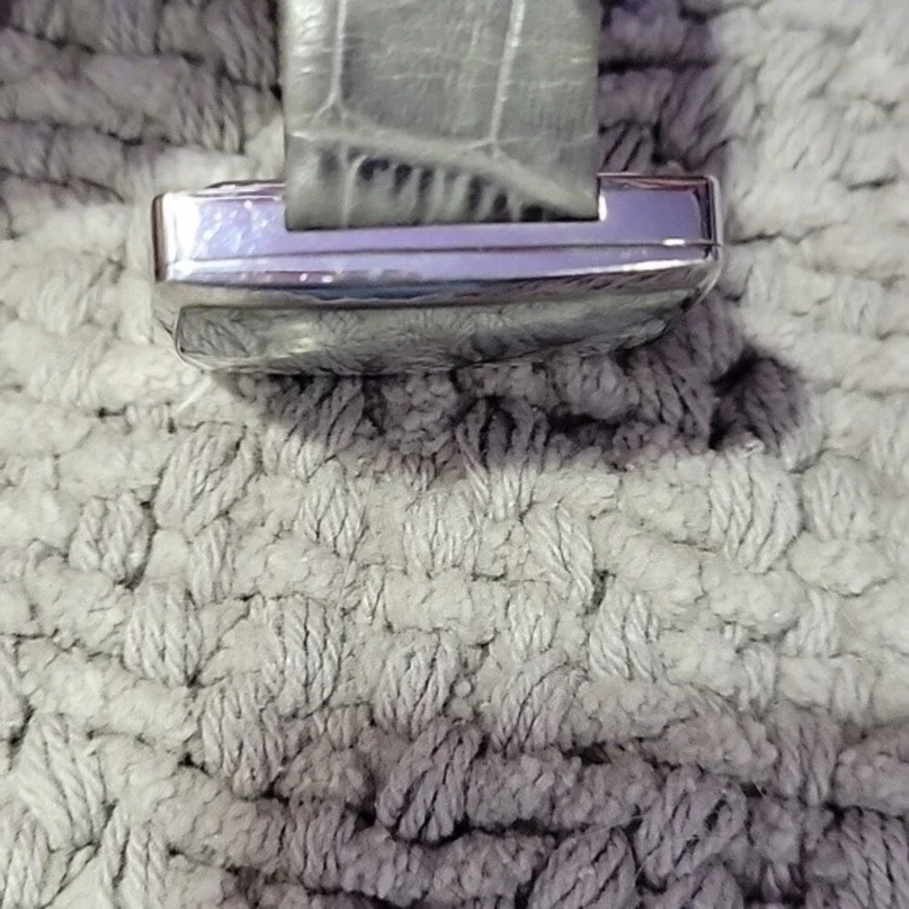 Rare DKNY Mother of Pearl Watch with Gray Embossed Leather Band